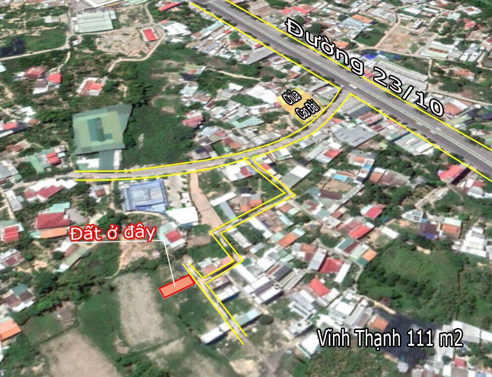 Bán lô đất Vĩnh Thạnh. Nha Trang cách đường 23/10 250m đường ô tô sdt 0985451850